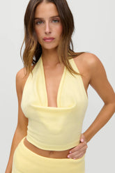 x JENNIE Briar Knit Halter Top - Morning Light