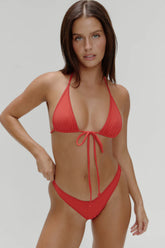 Paradise Halter Bikini Top - Cherry
