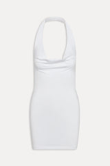 x JENNIE Solo Halter Mini Dress - Optic White