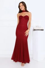 Your Delight Lace Maxi Dress Burgundy