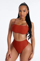 Maui Mix And Match High Rise Bikini Bottom - Rust