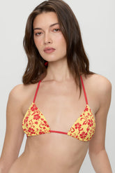 Nick Triangle Halter Bikini Top - Favorite Flower