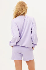 Burl High Waist Oversized Sweat Shorts - Lilac