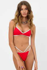 Boardwalk Textured String Bikini Top - Flame