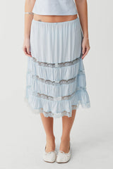 Solstice Midi Skirt - Blue Porcelain