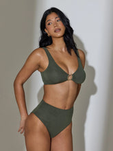 Flamenco Crinkle Bikini Bottoms in Khaki