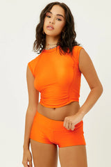 Blue Crush Satin Crop Top - Cuties