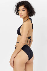 Foxy Tie Front Cheeky Bikini Bottom - Black