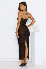 Estelle Mesh Maxi Dress Brown