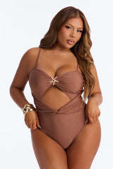Dancing With You 1pc Swimsuit - Brown