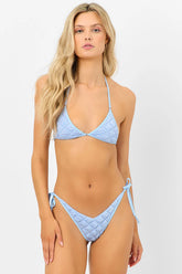 Ivy String Triangle Bikini Top - Baby Blue