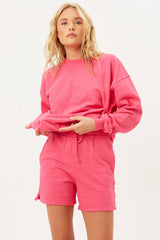 Bennie Oversized Crewneck Sweatshirt - Rosewood