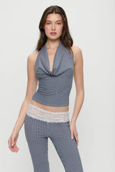 Jay Gingham Halter Top - Midnight Wishes