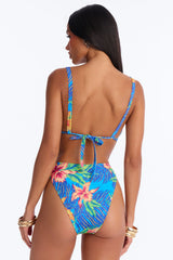 Stay Salty Floral Studded 2 Piece Bikini - Blue/combo