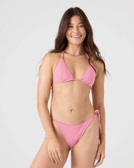 Good Vibes Only Mitered Tie Side Cheeky Bikini Bottom