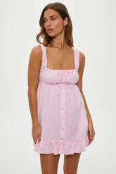 Marilyn Babydoll Dress - Pink Stripe
