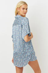 Fifi Silk Button Up Shirt - Springtime