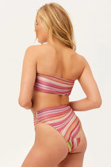 Jeanette Strapless Bandeau Bikini Top - Dance Pink