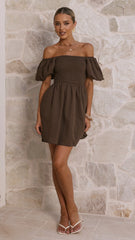 Marissa Mini Dress - Brown
