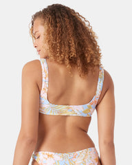 Tropical Square Neck Bralette Bikini Top