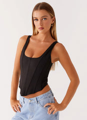 Narelle Corset Top - Black