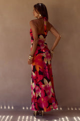 MABELLA HALTER MAXI DRESS - SKYE BLACK