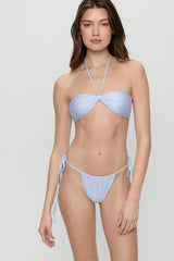 Rumi Bandeau Shine Bikini Top - Frosting
