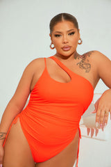 Mariah Ruched 1 Piece Swimsuit - Orange