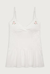 Donna Embroidered Mini Dress - White