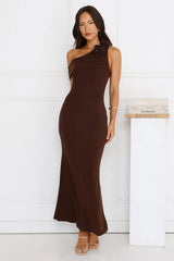 Softest Hour Off Shoulder Maxi Dress Brown
