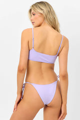 Dallas Ruffle Bralette Bikini Top - Plum