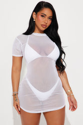 Hotter Than The Summer Heat Cover Up - White