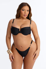 Beach Club Chain Underwire 2 Piece Bikini - Black