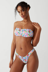 Rosabella Bandeau Bikini Top - Painted Petals