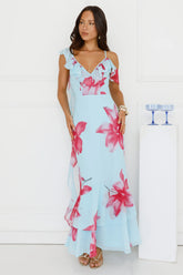 Meadow Mood Maxi Dress Blue
