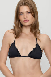 Tidal Skimpy Halter Bikini Top - Black