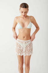 Capri Crochet Mini Skirt - White