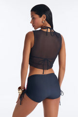 Island Vibe Bikini And Coverup Top - Black