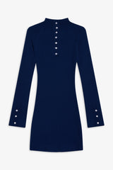 Isla Long Sleeve Mini Dress - Midnight Blue
