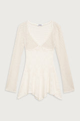 Belle Crochet Mini Dress - White