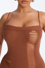 Penny Crochet Swim Cover Up Maxi Dress - Mocha