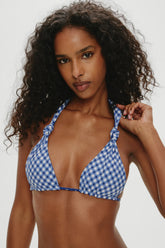 Kealy Reversible Halter Bikini Top - Starry Gingham