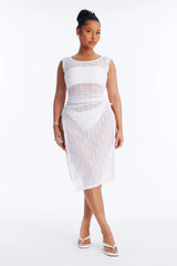 Cold Water Mesh Cover Up Dress - White