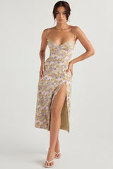 peony print midi sundress