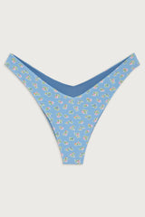 Enzo Cheeky Floral Bikini Bottom - Blue Hawaii