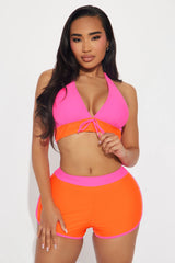 Carleta Boyshort 2 Piece Bikini - Pink/combo