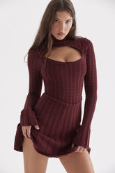 wine knit corset dress