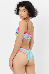 Enzo Shine Cheeky Bikini Bottom - Rainbow Swirl