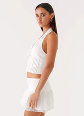 Mavis Halter Top - White