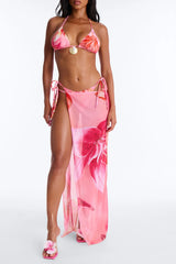 Sandra Floral 3 Piece Bikini & Skirt Sunsuit - Pink/combo